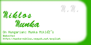 miklos munka business card